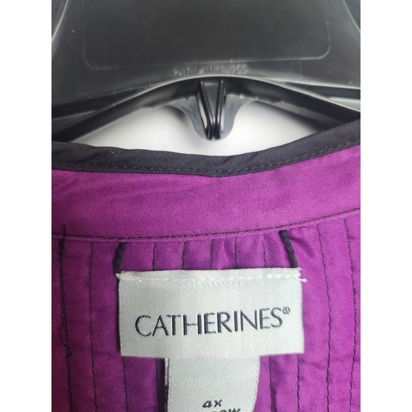 Catherines reversible Quilted jacket Berry Pink Plaid 4X spring - Picture 7 of 11
